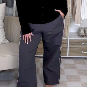 Torrid Athletic Wideleg track Pants with Pink bow side detail